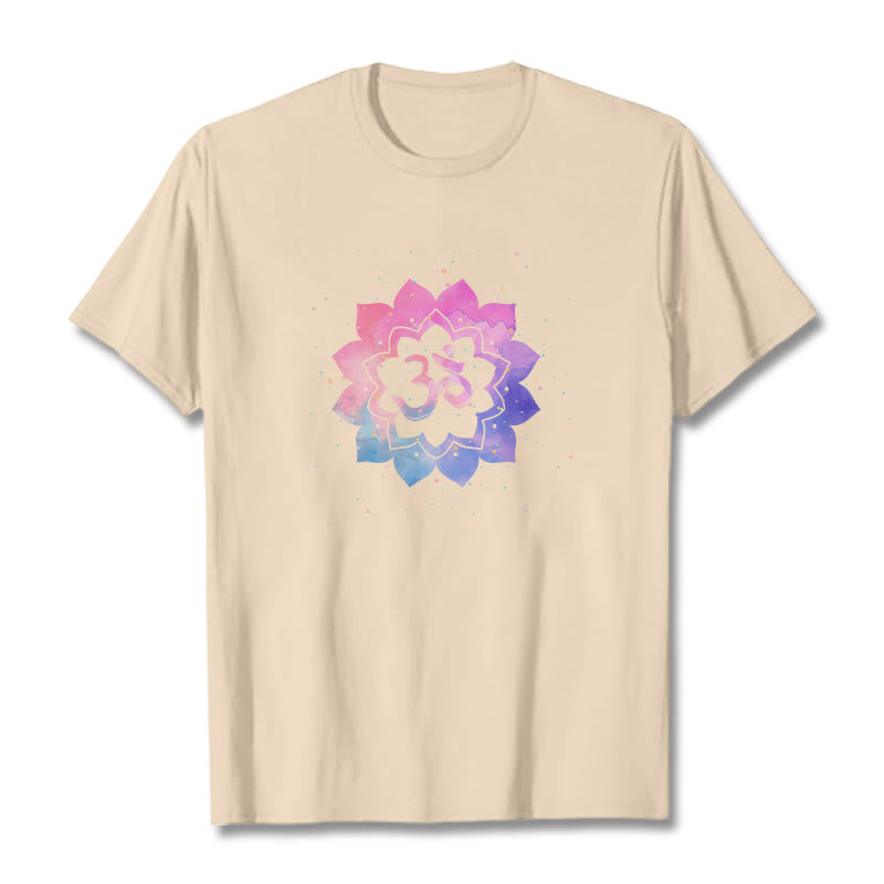 Buddha StonesOm カラフル ロータス コットン Tシャツ - ビスク - 2XL - image 14