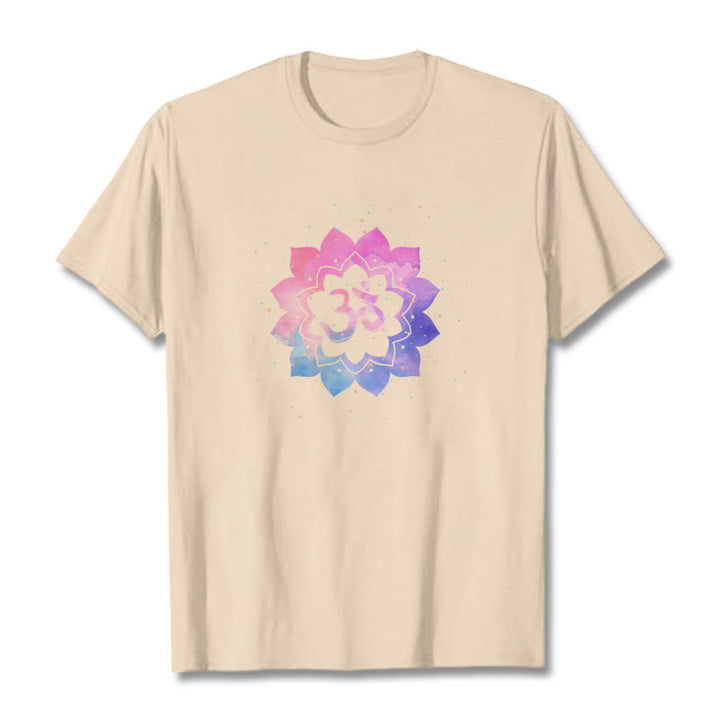 Buddha StonesOm カラフル ロータス コットン Tシャツ - ビスク - 2XL - image 14