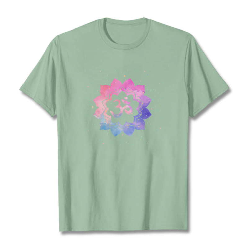 Buddha StonesOm カラフル ロータス コットン Tシャツ - ペールグリーン - 2XL - image 19