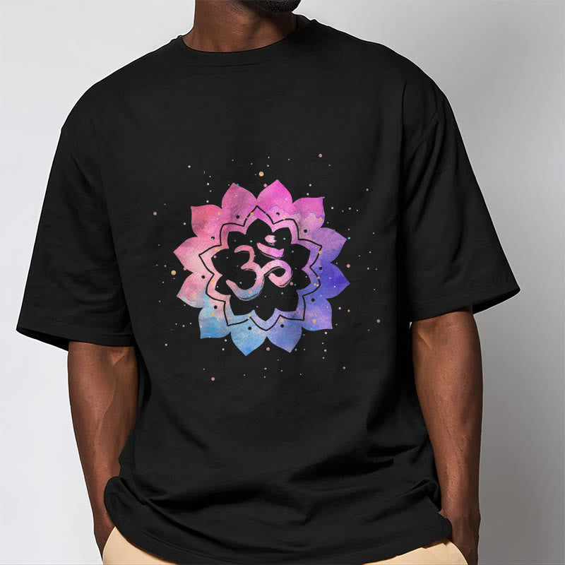 Buddha StonesOm カラフル ロータス コットン Tシャツ - image 7