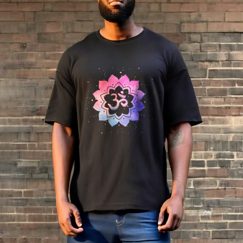 Buddha StonesOm カラフル ロータス コットン Tシャツ - image 8