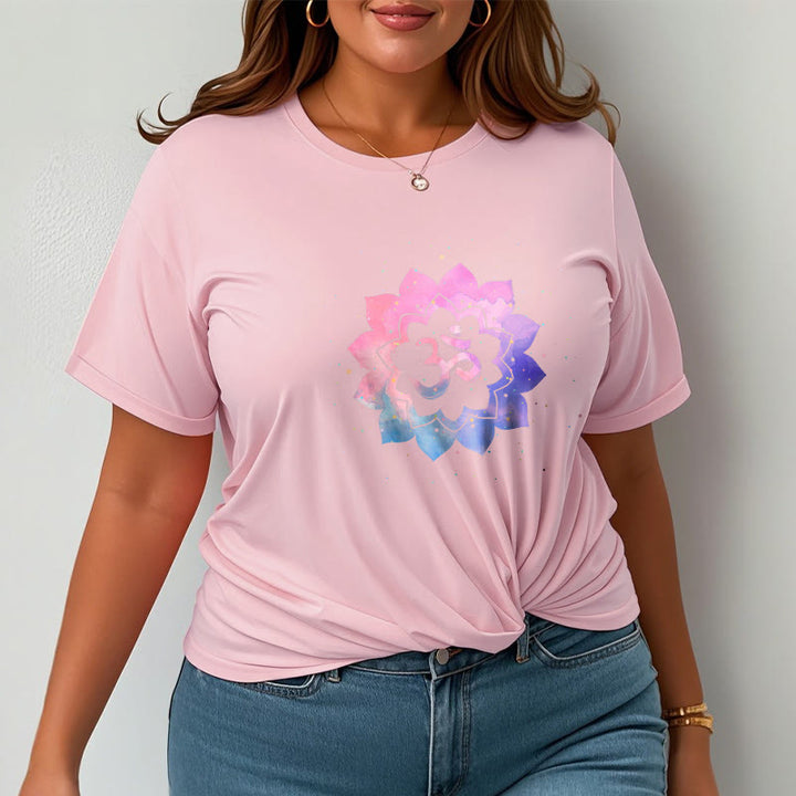 Buddha StonesOm カラフル ロータス コットン Tシャツ - image 13