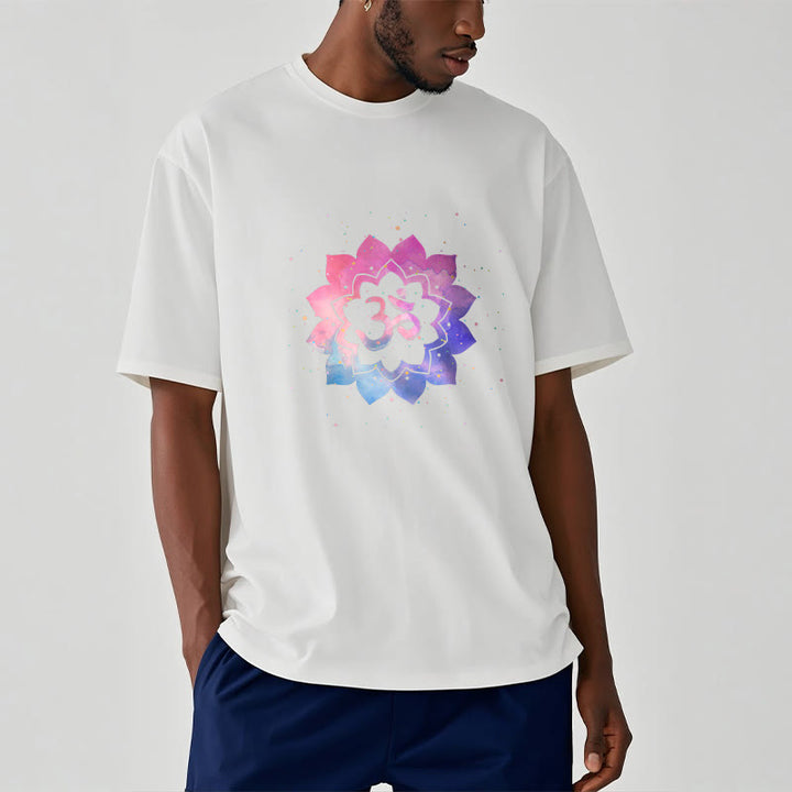 Buddha StonesOm カラフル ロータス コットン Tシャツ - image 3