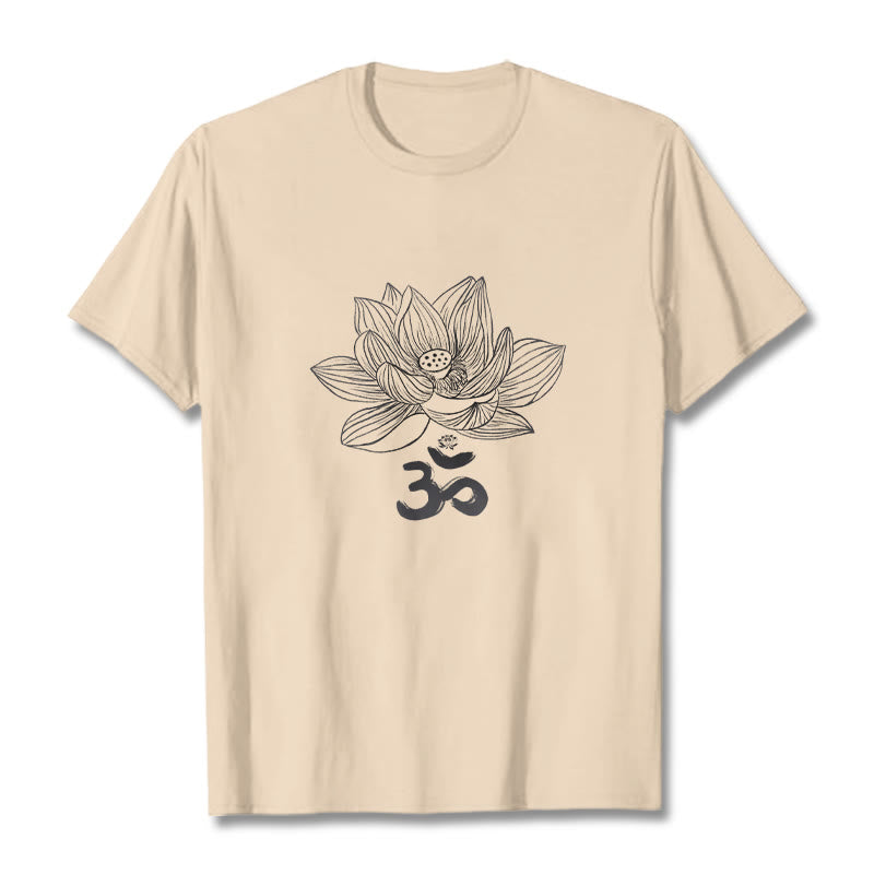 Buddha Stonesオム ロータス スケッチ コットン Tシャツ - ビスク - 2XL - image 11