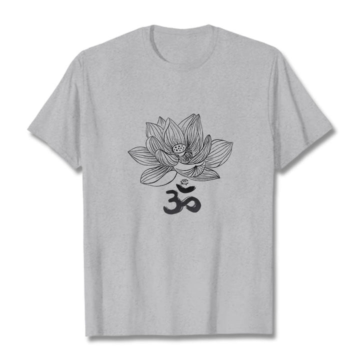 Buddha Stonesオム ロータス スケッチ コットン Tシャツ - ライトグレー - 2XL - image 10