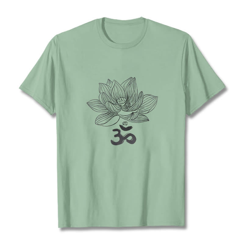 Buddha Stonesオム ロータス スケッチ コットン Tシャツ - 淡い緑色 - 2XL - image 18