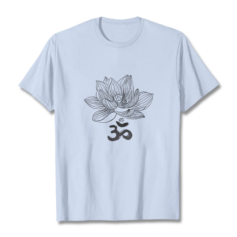 Buddha Stonesオム ロータス スケッチ コットン Tシャツ - ライトシアン - 2XL - image 13