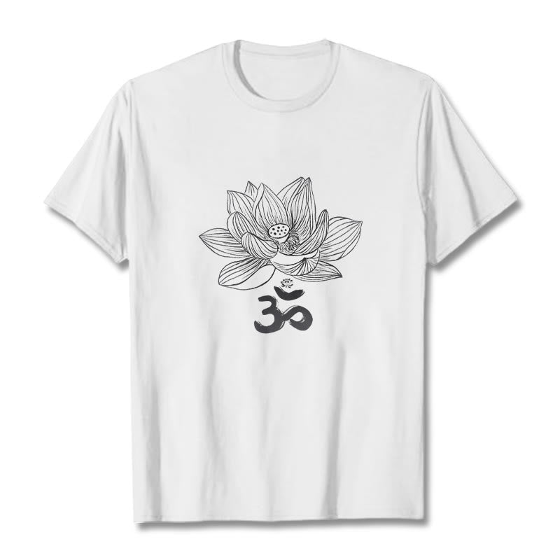 Buddha Stonesオム ロータス スケッチ コットン Tシャツ - 白 - 2XL - image 7