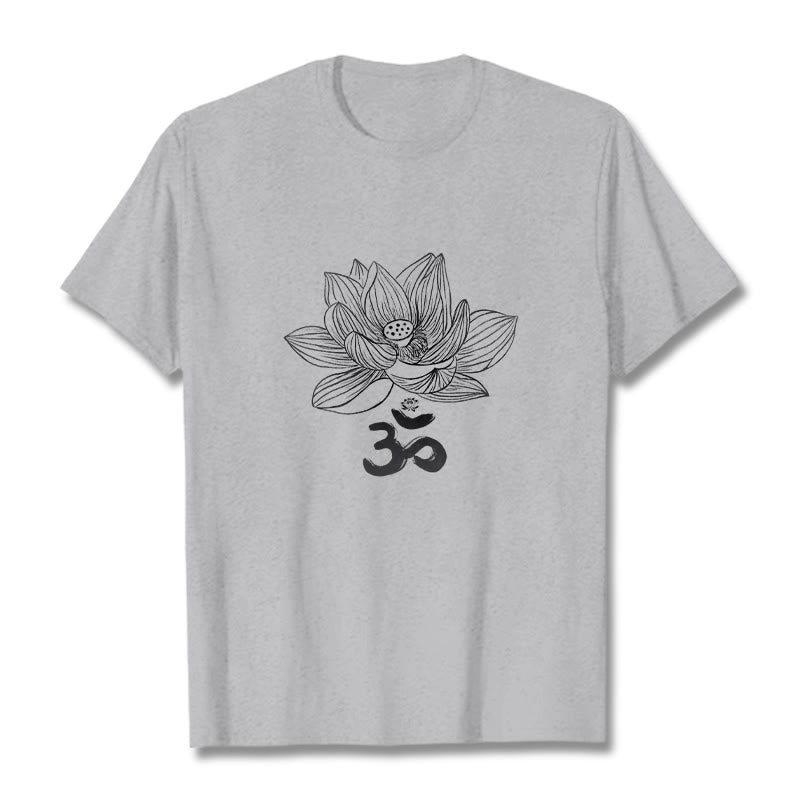 Buddha Stonesオム ロータス スケッチ コットン Tシャツ - ライトグレー - 2XL - image 11