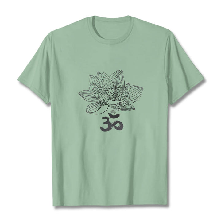 Buddha Stonesオム ロータス スケッチ コットン Tシャツ - ペールグリーン - 2XL - image 19