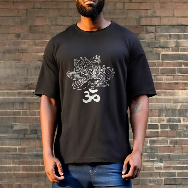 Buddha Stonesオム ロータス スケッチ コットン Tシャツ - image 3