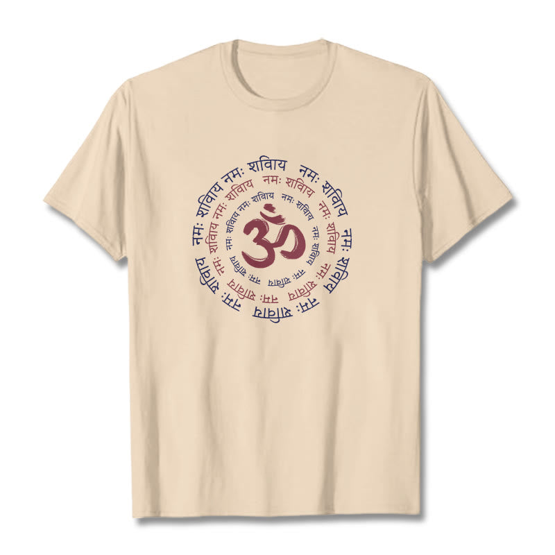 Buddha StonesOM マントラ キャラクター サンスクリット コットン Tシャツ - ビスク - 2XL - image 5