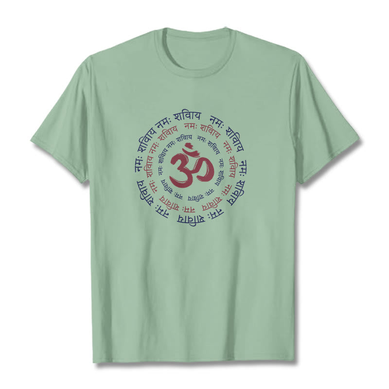 Buddha StonesOM マントラ キャラクター サンスクリット コットン Tシャツ - ペールグリーン - 2XL - image 17