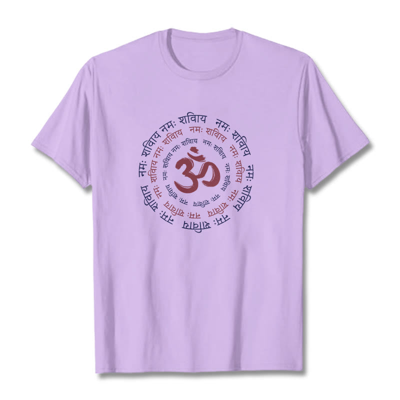 Buddha StonesOM マントラ キャラクター サンスクリット コットン Tシャツ - 梅 - 2XL - image 8