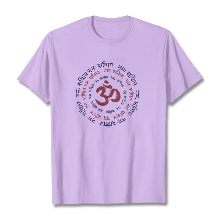Buddha StonesOM マントラ キャラクター サンスクリット コットン Tシャツ - 梅 - 2XL - image 8