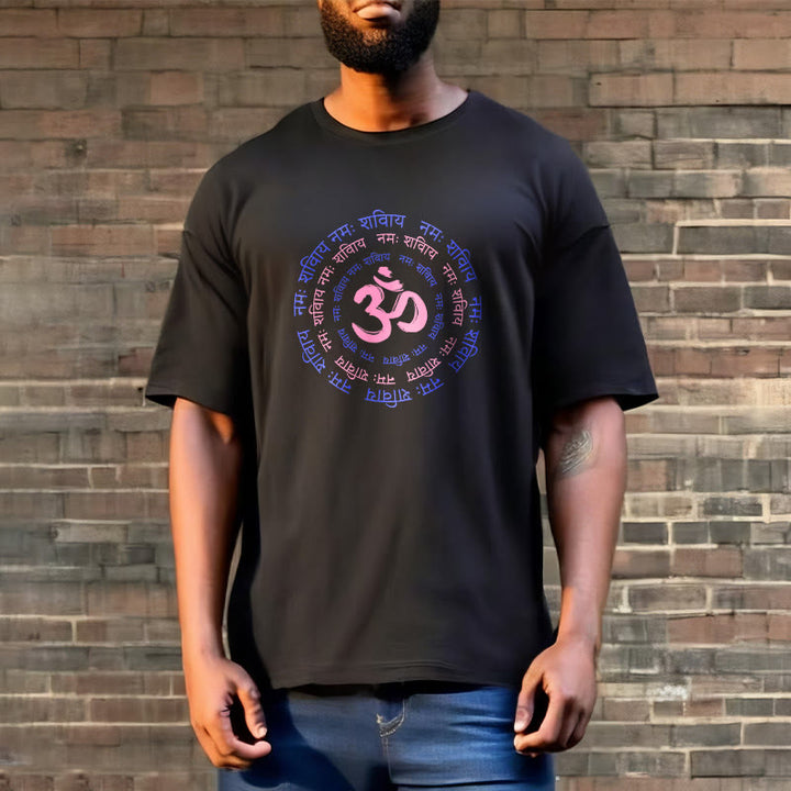 Buddha StonesOM マントラ キャラクター サンスクリット コットン Tシャツ - image 16