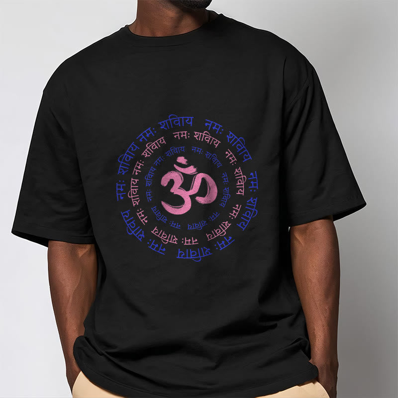 Buddha StonesOM マントラ キャラクター サンスクリット コットン Tシャツ - image 15
