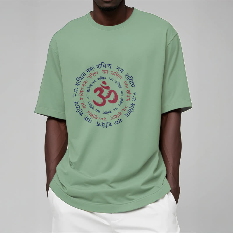 Buddha StonesOM マントラ キャラクター サンスクリット コットン Tシャツ - image 17