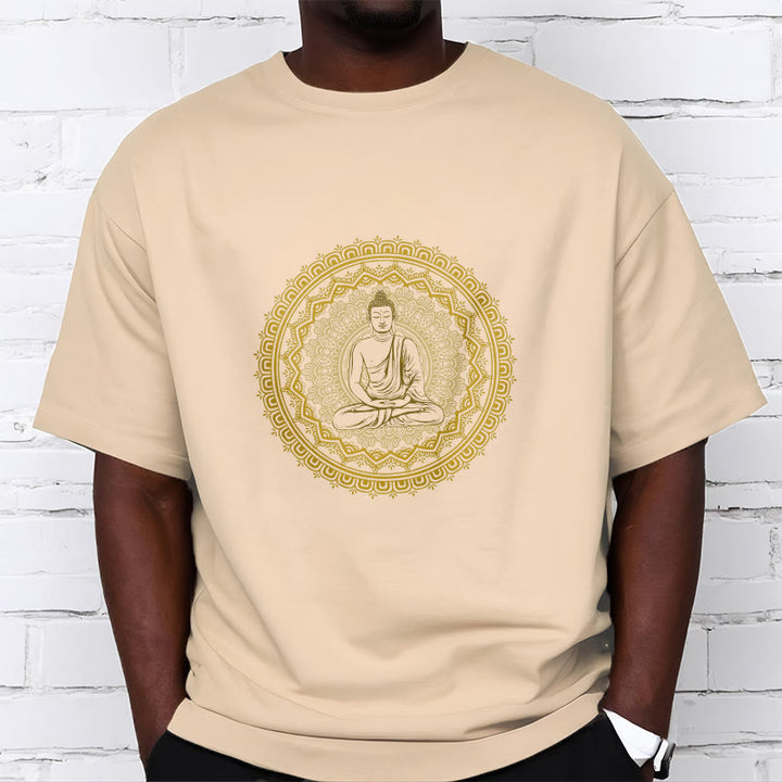 Buddha StonesマンダラブッダコットンTシャツ - image 2