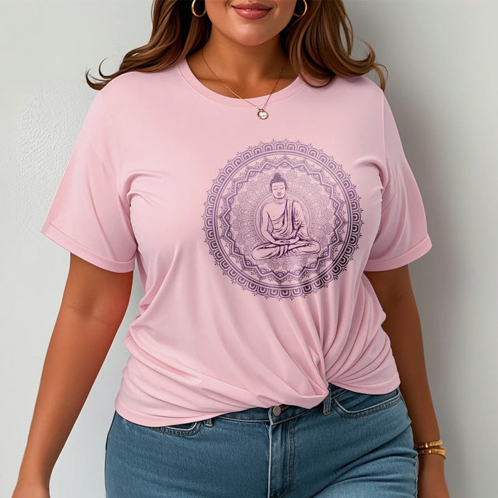 Buddha StonesマンダラブッダコットンTシャツ - image 19