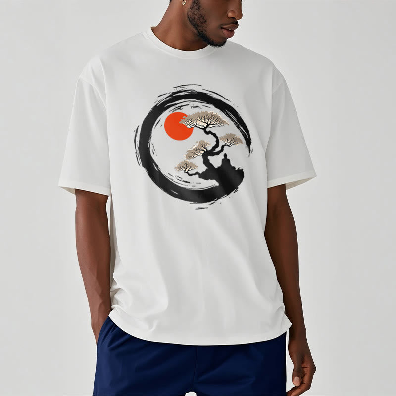 Buddha Stones、赤い太陽、松、禅サークル、瞑想、仏陀Tシャツ - image 8