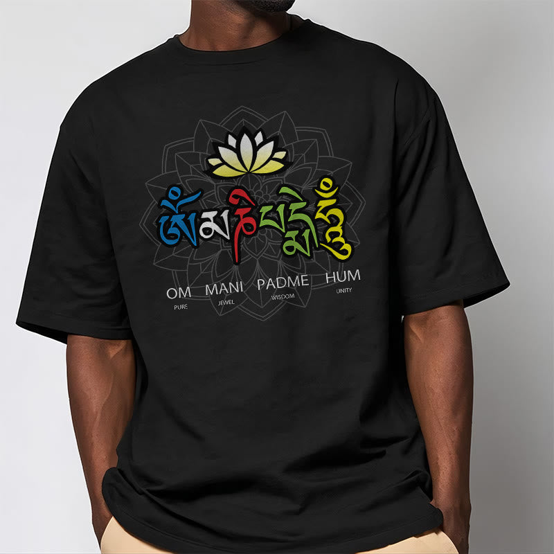 Buddha Stonesオーム・マニ・パドメ・フムロータス ティー T シャツ - image 3