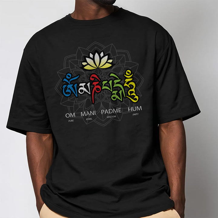 Buddha Stonesオーム・マニ・パドメ・フムロータス ティー T シャツ - image 3