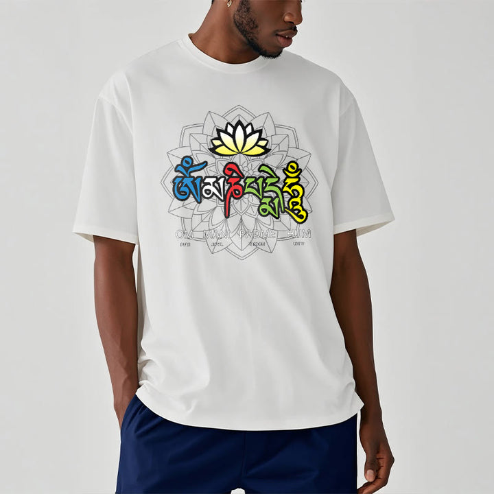 Buddha Stonesオーム・マニ・パドメ・フムロータス ティー T シャツ - image 9