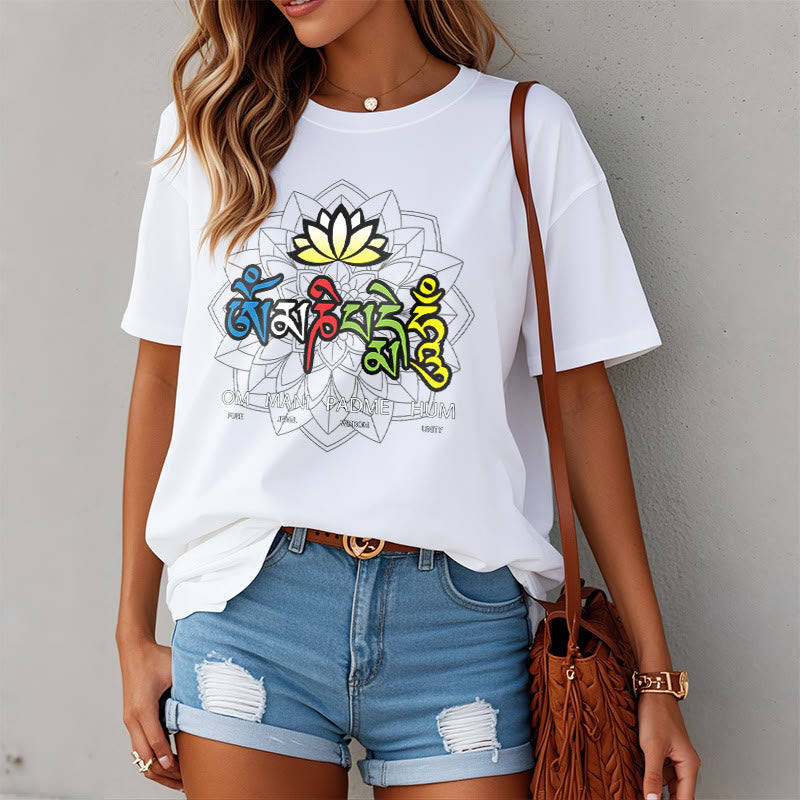 Buddha Stonesオーム・マニ・パドメ・フムロータス ティー T シャツ - image 8