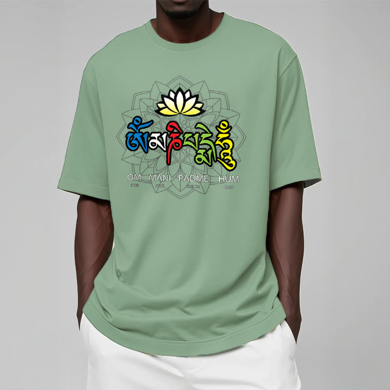Buddha Stonesオーム・マニ・パドメ・フムロータス ティー T シャツ - image 13