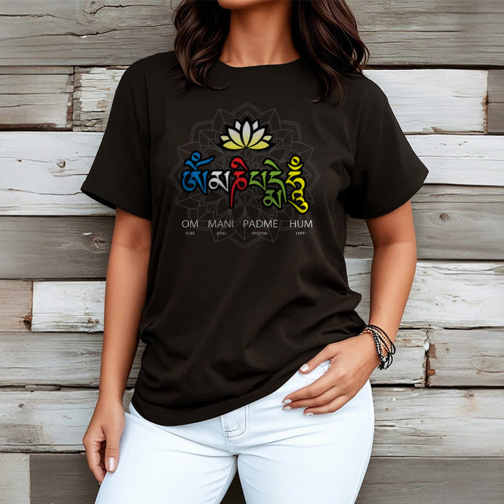 Buddha Stonesオーム・マニ・パドメ・フムロータス ティー T シャツ - image 1