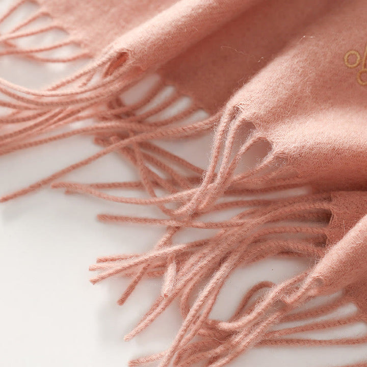 Buddha Stonesウールショール 赤い花と葉の刺繍タッセル 冬用 心地よい旅行用スカーフ ラップ - image 4