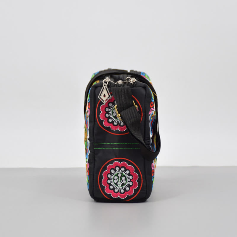 Buddha Stonesガルサン イヌラ 花 牡丹 孔雀 両面刺繍 キャンバス ショッピングバッグ ハンドバッグ クロスボディバッグ