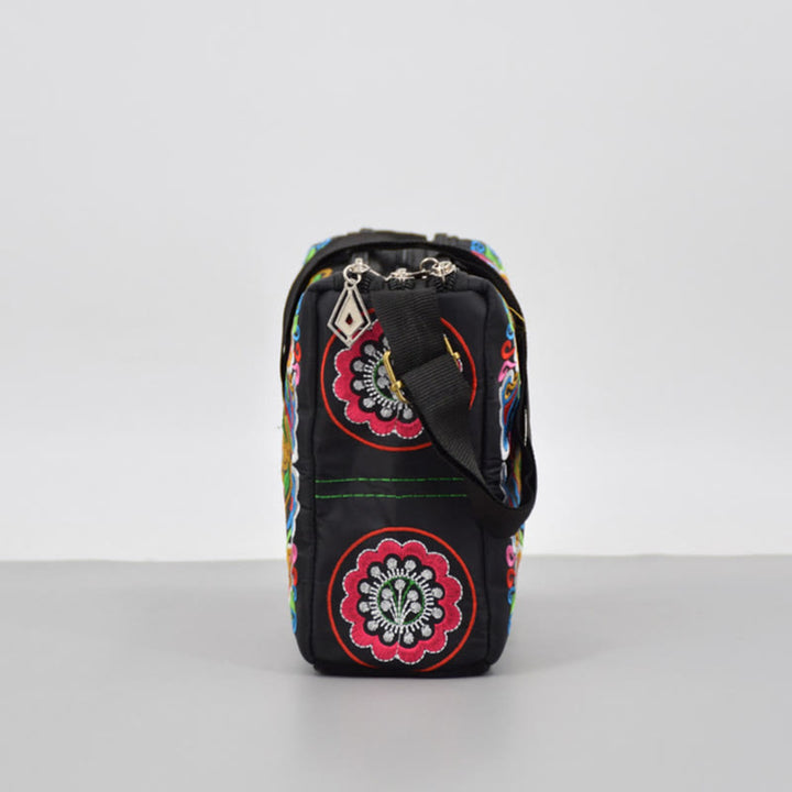 Buddha Stonesガルサン イヌラ 花 牡丹 孔雀 両面刺繍 キャンバス ショッピングバッグ ハンドバッグ クロスボディバッグ