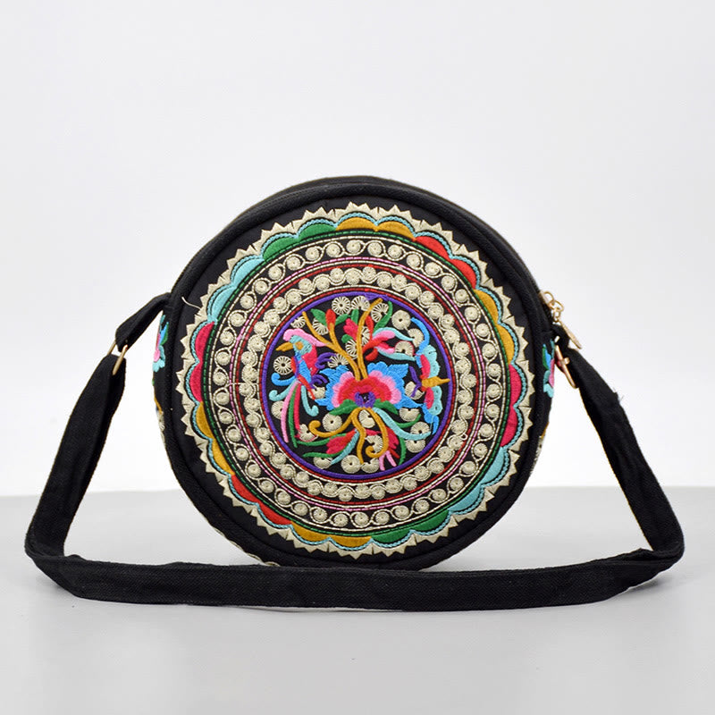 Buddha Stones、金のなる木、ガルサン、イヌラの花、牡丹、バラ、孔雀、両面刺繍、キャンバス、ショッピングバッグ、ハンドバッグ、クロスボディバッグ