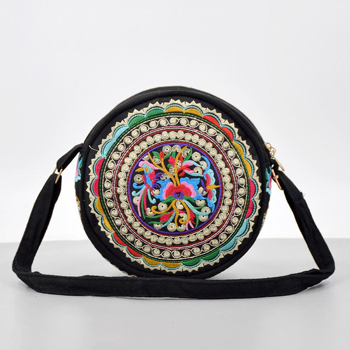 Buddha Stones、金のなる木、ガルサン、イヌラの花、牡丹、バラ、孔雀、両面刺繍、キャンバス、ショッピングバッグ、ハンドバッグ、クロスボディバッグ
