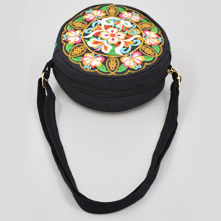 Buddha Stones、金のなる木、ガルサン、イヌラの花、牡丹、バラ、孔雀、両面刺繍、キャンバス、ショッピングバッグ、ハンドバッグ、クロスボディバッグ