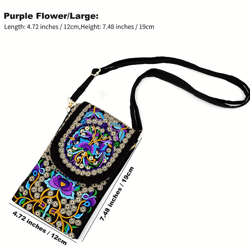 Buddha Stonesイヌラ フラワー ローズ 刺繍 キャンバス バックパック クロスボディバッグ