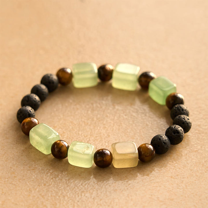 Buddha Stones各種クリスタルキューブアメジスト溶岩石サポートブレスレット