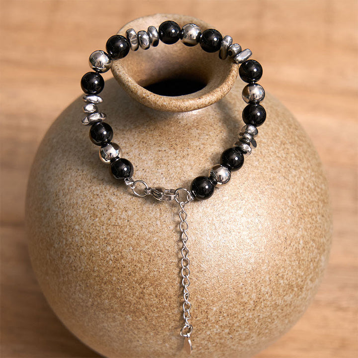 Buddha Stonesブラックオニキス フォーチュンブレスレット