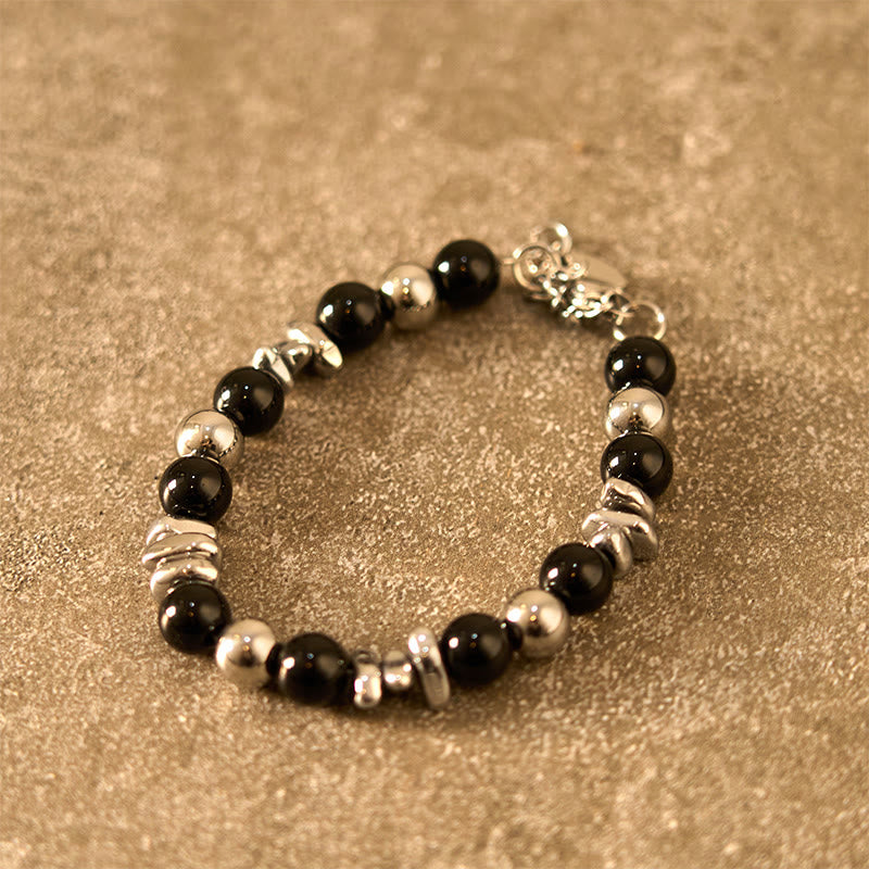 Buddha Stonesブラックオニキス フォーチュンブレスレット