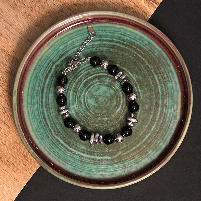 Buddha Stonesブラックオニキス フォーチュンブレスレット