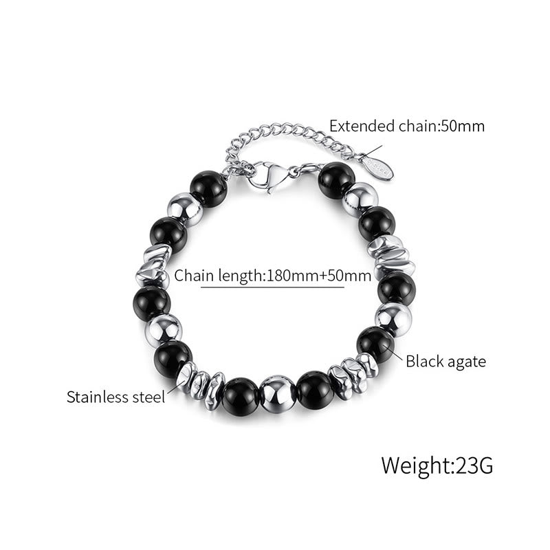 Buddha Stonesブラックオニキス フォーチュンブレスレット
