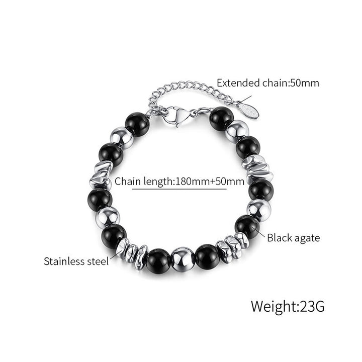 Buddha Stonesブラックオニキス フォーチュンブレスレット