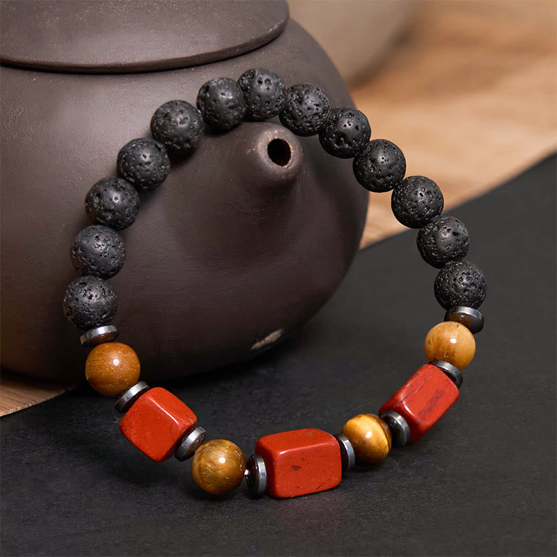 Buddha Stones各種クリスタル溶岩の穏やかなブレスレット
