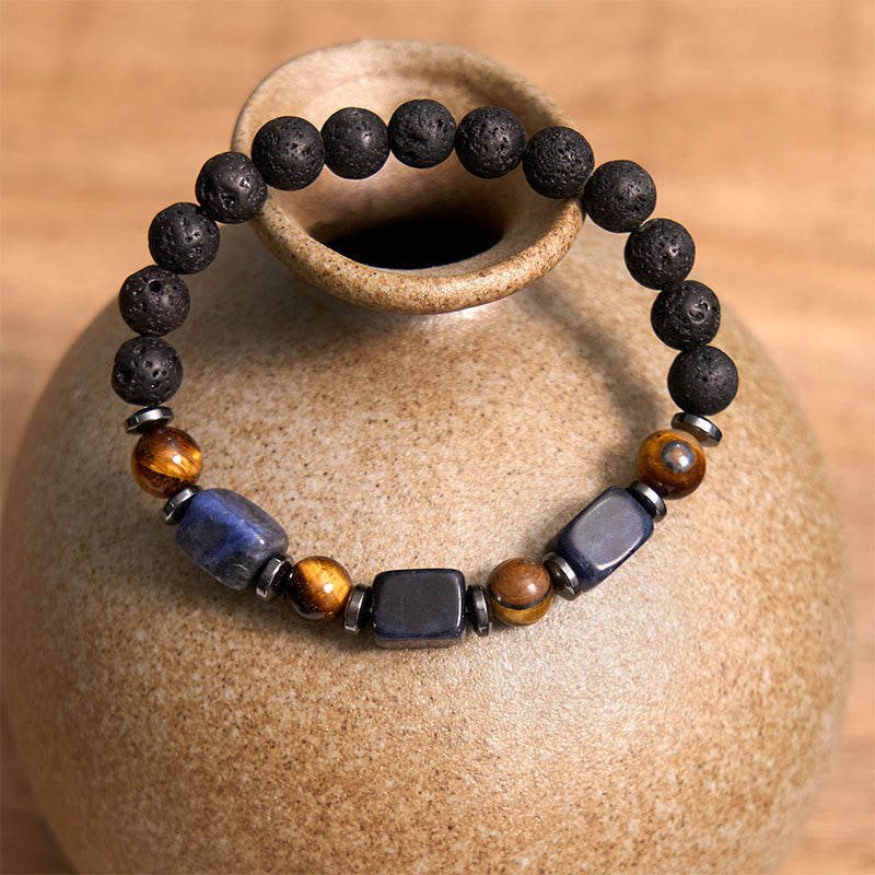 Buddha Stones各種クリスタル溶岩の穏やかなブレスレット