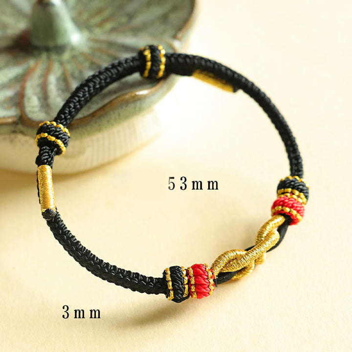 Buddha Stonesハンドメイドインゴットパターン編み紐保護ブレスレット