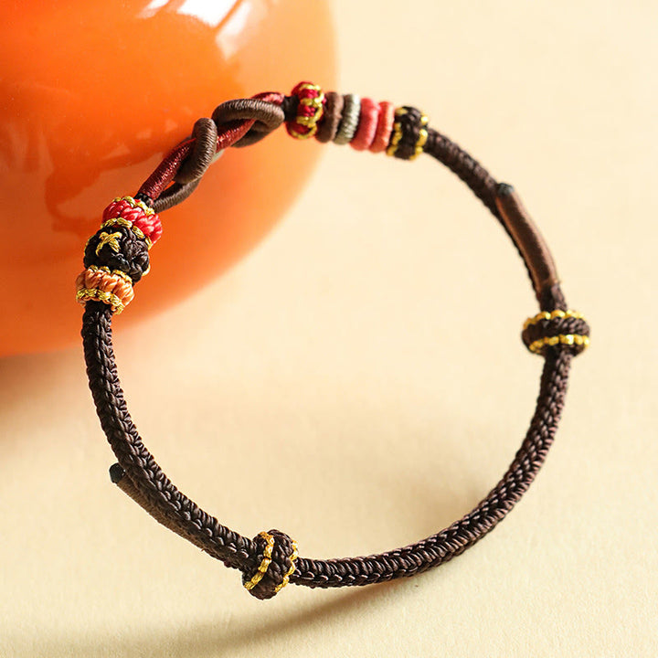 Buddha Stonesハンドメイドインゴットパターン編み紐保護ブレスレット