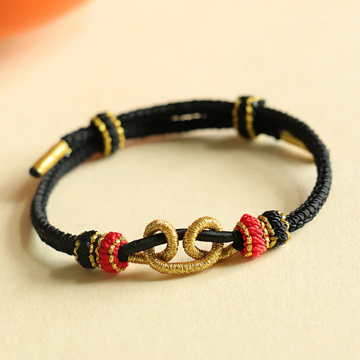 Buddha Stonesハンドメイドインゴットパターン編み紐保護ブレスレット