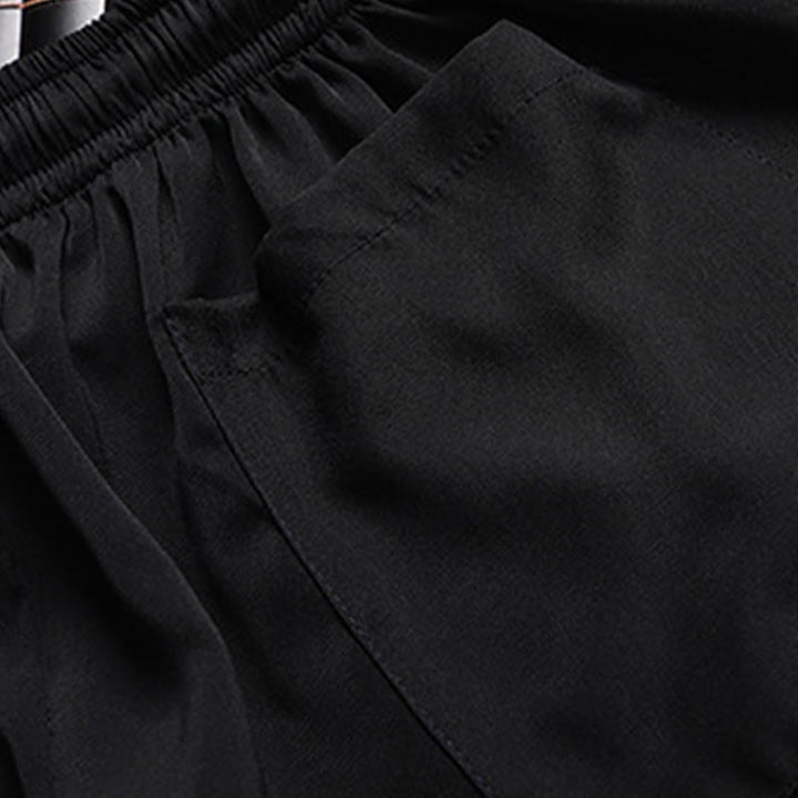 Buddha Stones石竹桃の花唐装漢服伝統制服半袖トップスパンツ衣類メンズセット